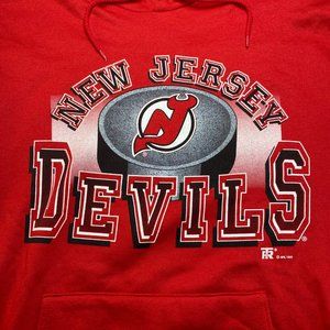Vintage 1993 NJ New Jersey Devils Hoodie Sweatshirt MEDIUM 90s NHL